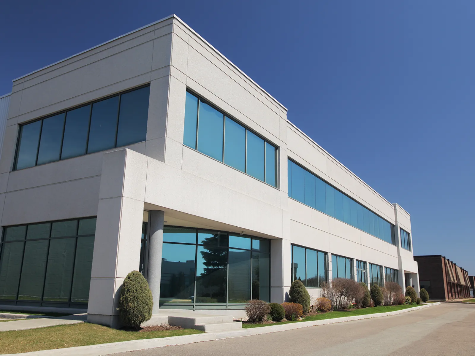 a building with glass windows