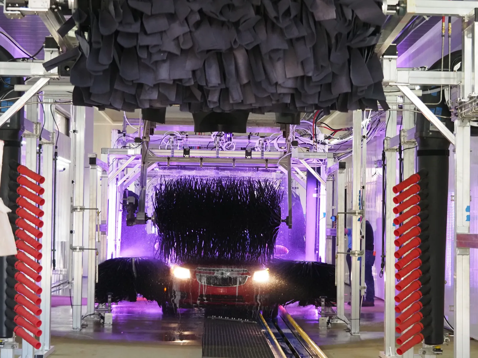 a tunnel with lights