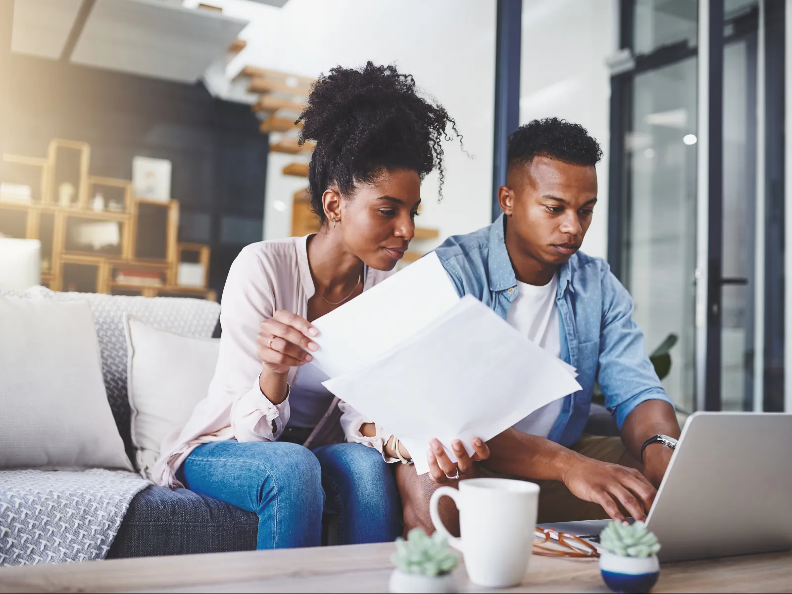 A couple researching a flat fee divorce attorney atlanta