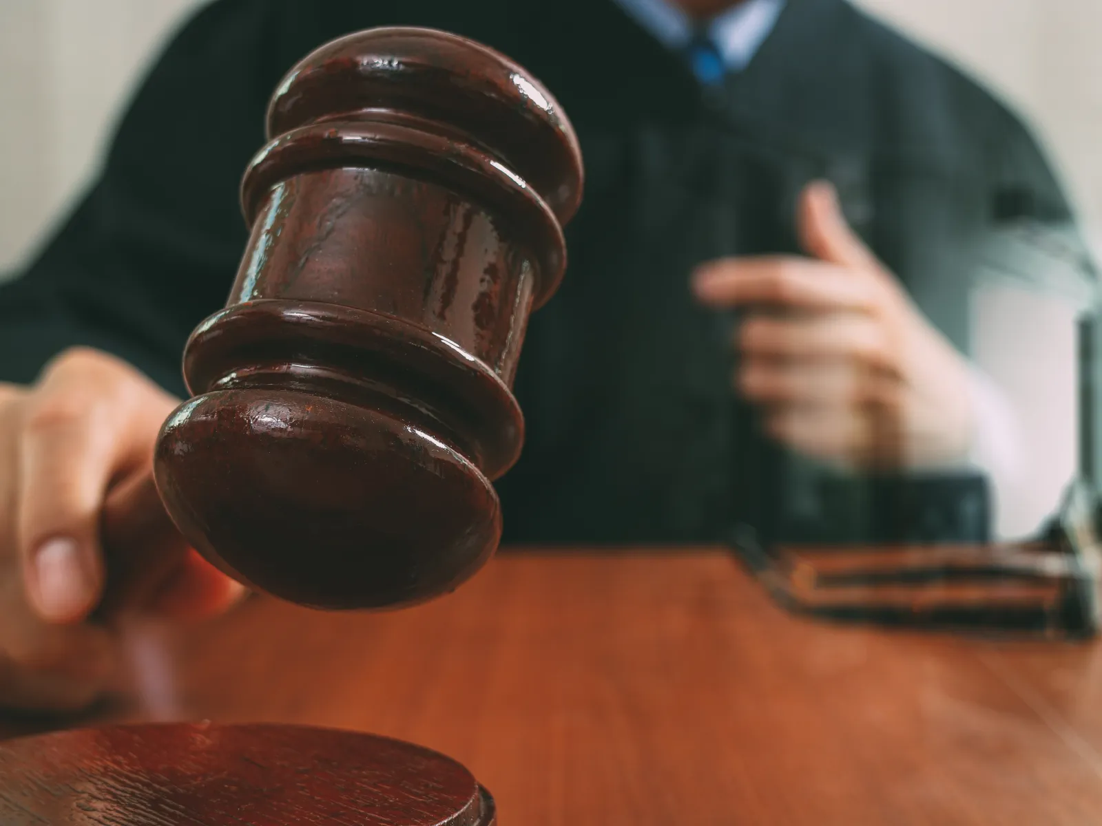 A judge entering a verdict or decision in a divorce case.