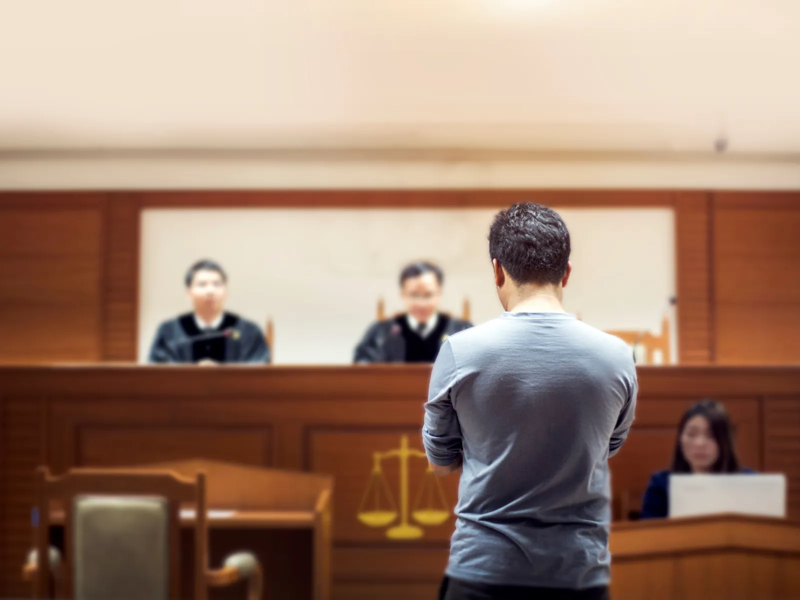 A contempt hearing in court.
