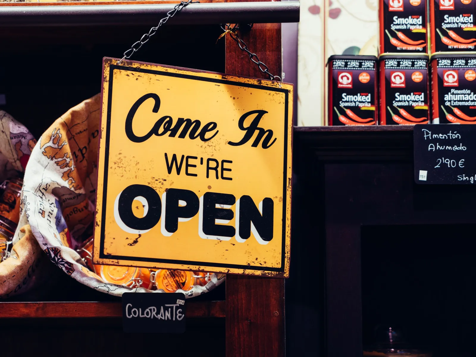 Business open sign