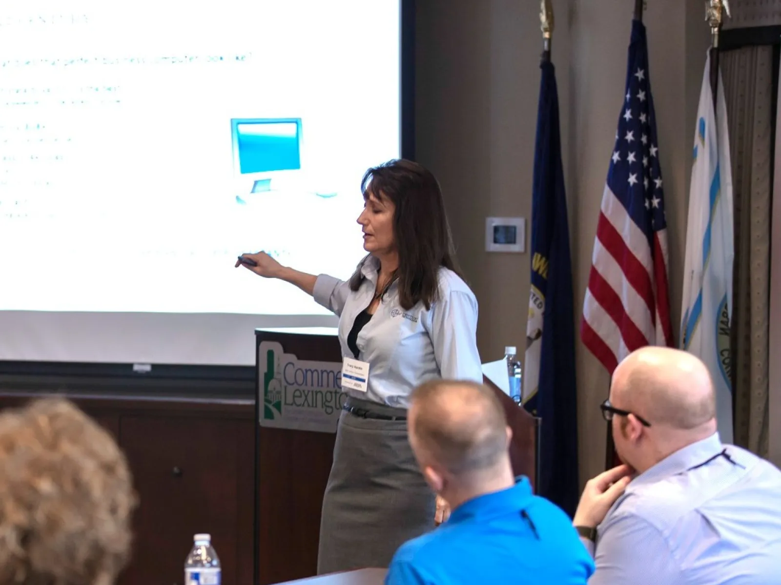 a person giving a presentation