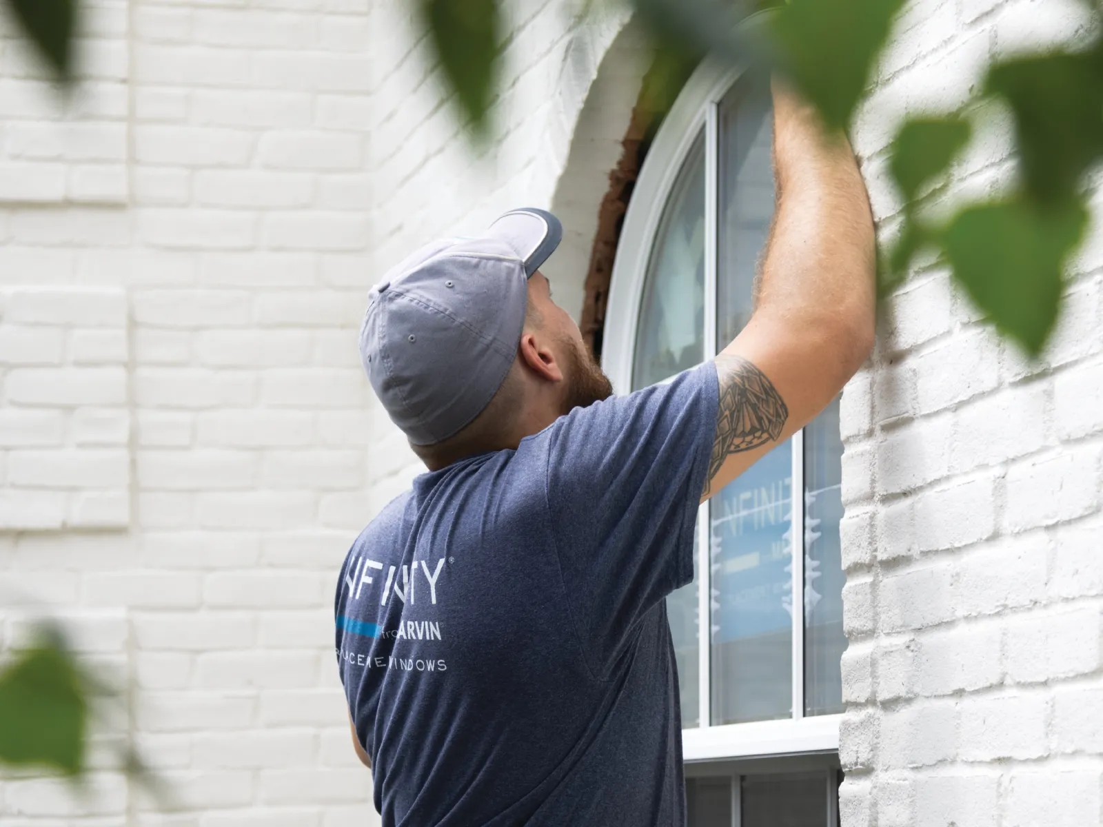 North Georgia Replacement Windows window installation contractor installing a round top window