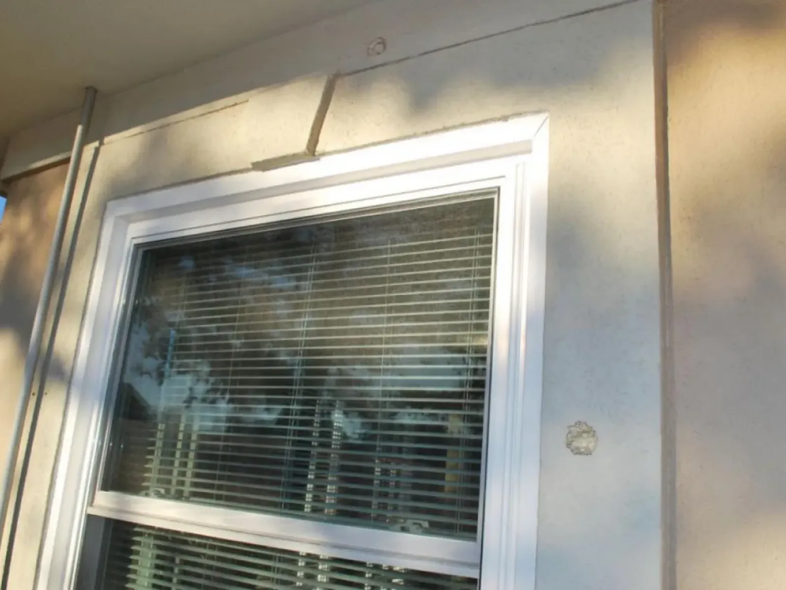 a window with blinds