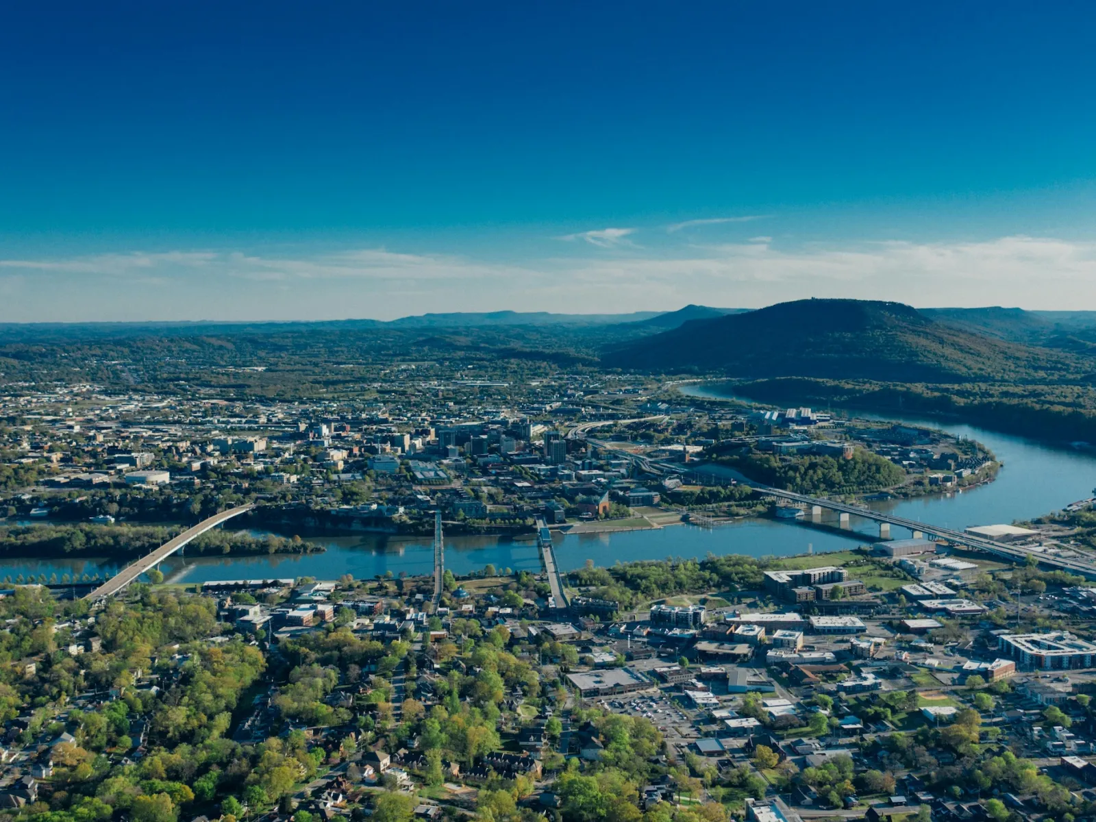 Panoramic view of the Greater Chattanooga area where we provide custom window and door solutions for historic, craftsman, and modern homes.