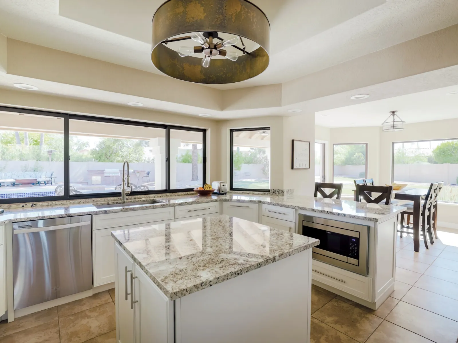 Modern Kitchen with Fiberglass Slider Replacement Windows by Infinity From Marvin