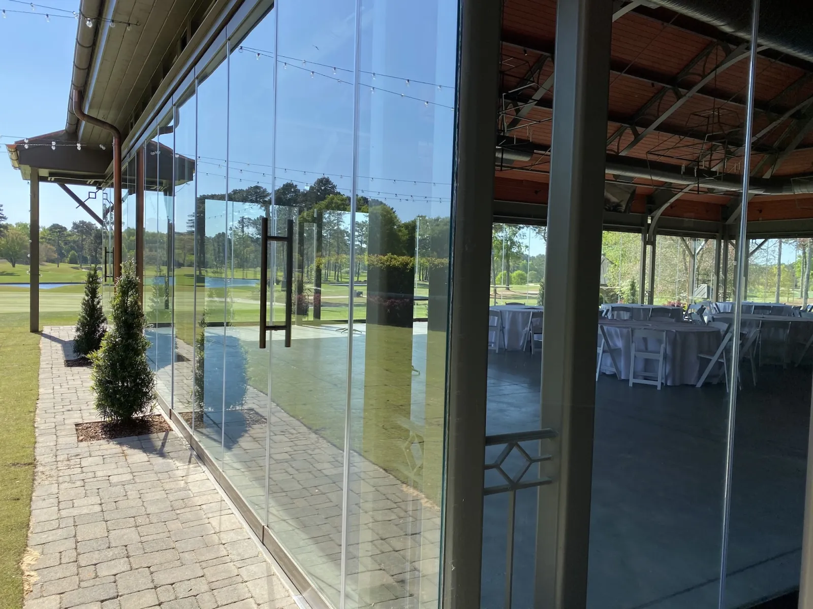 Euro-wall stacking glass doors installed by North Georgia Replacement Windows at the Atlanta Athletic Club