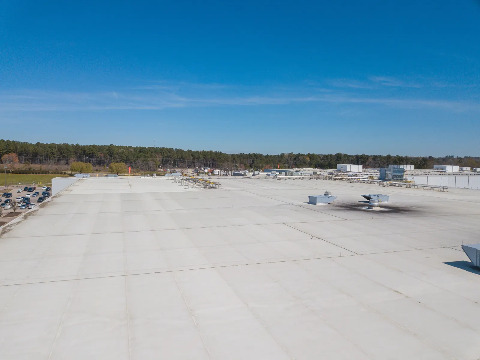a large open area with a few planes in it