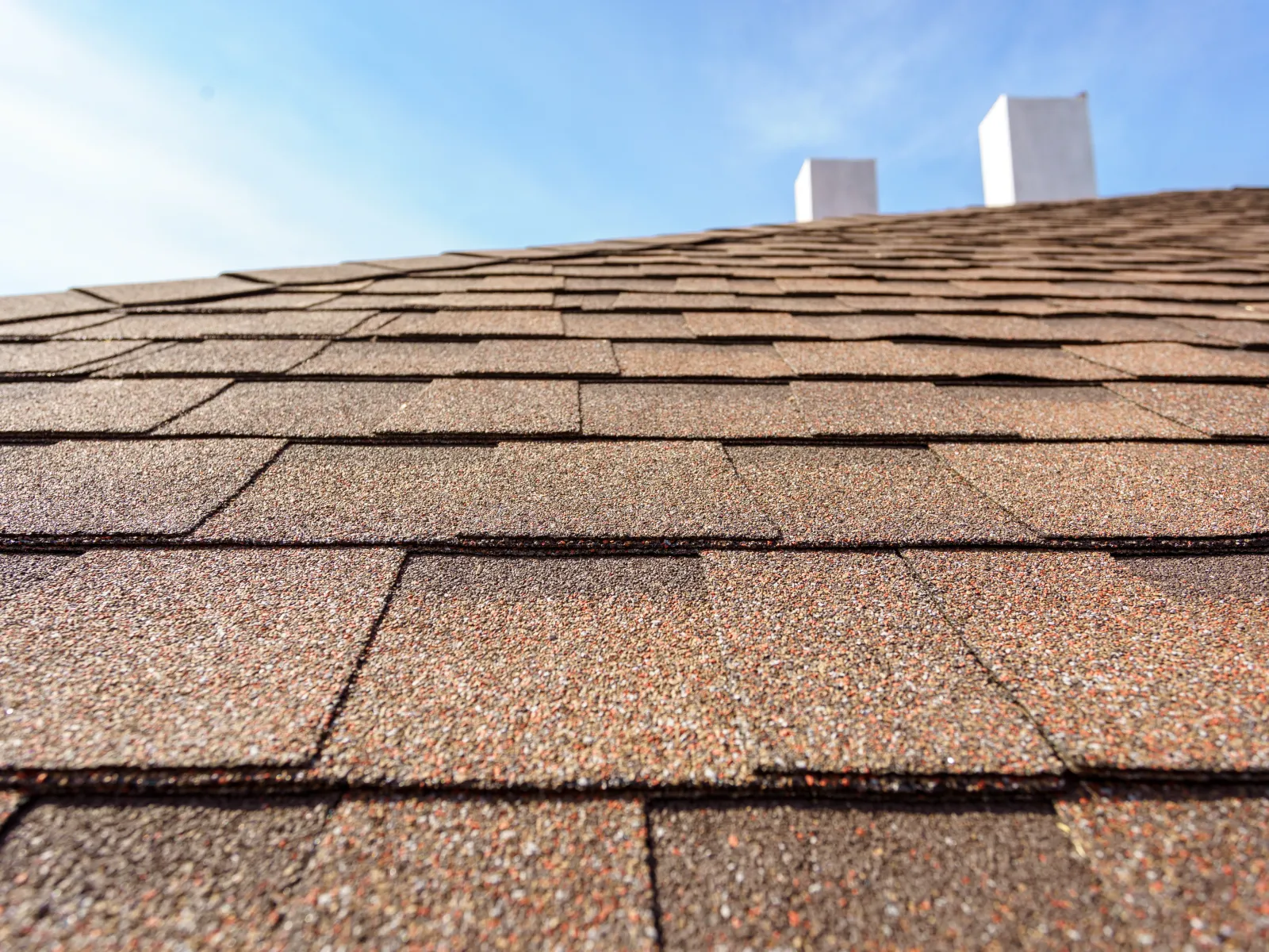 a roof with a chimney