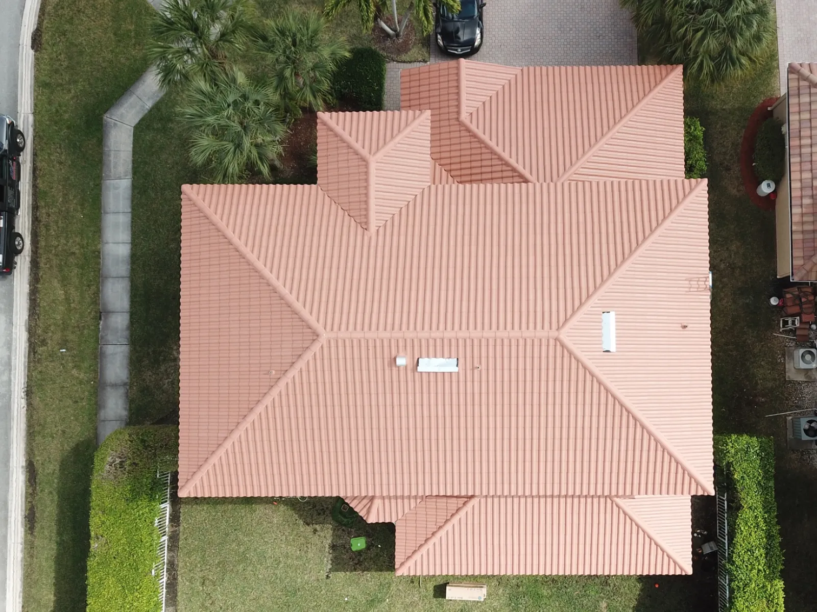 a house in florida with a new red roof