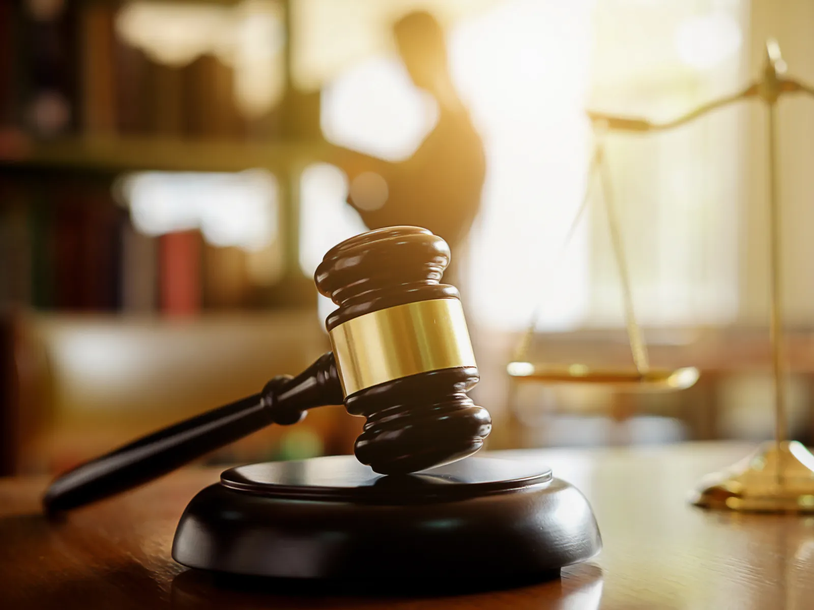 a gavel on a table