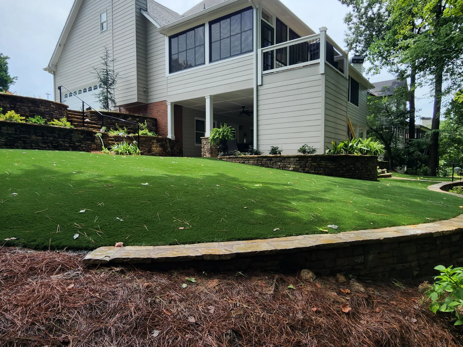 a house with a lawn