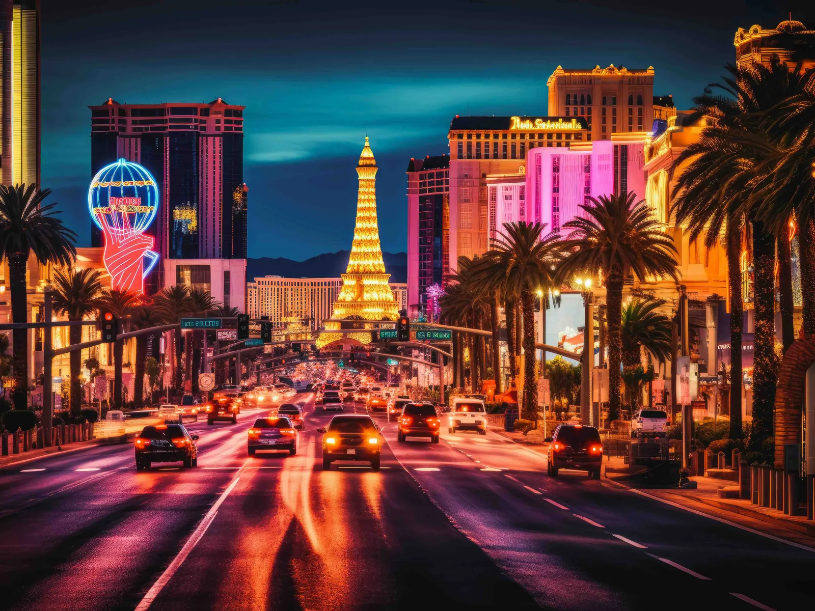 a city street at night