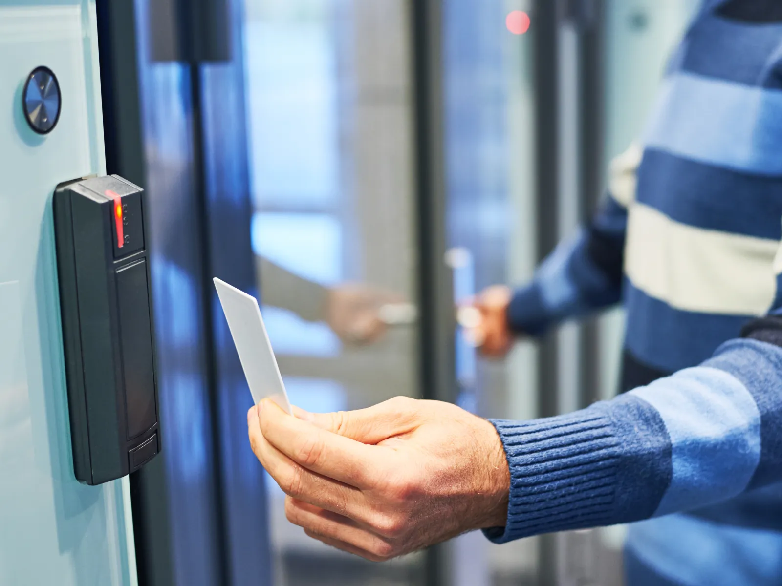 a person holding a card
