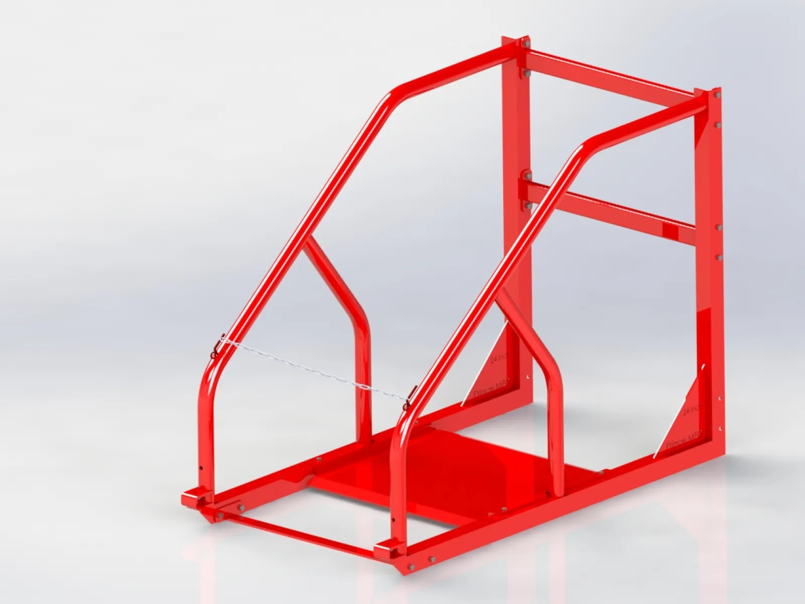 a red frame with a white background