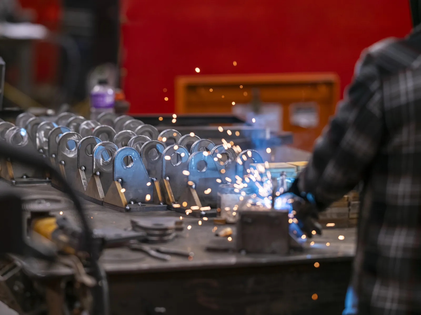 a person working on a machine