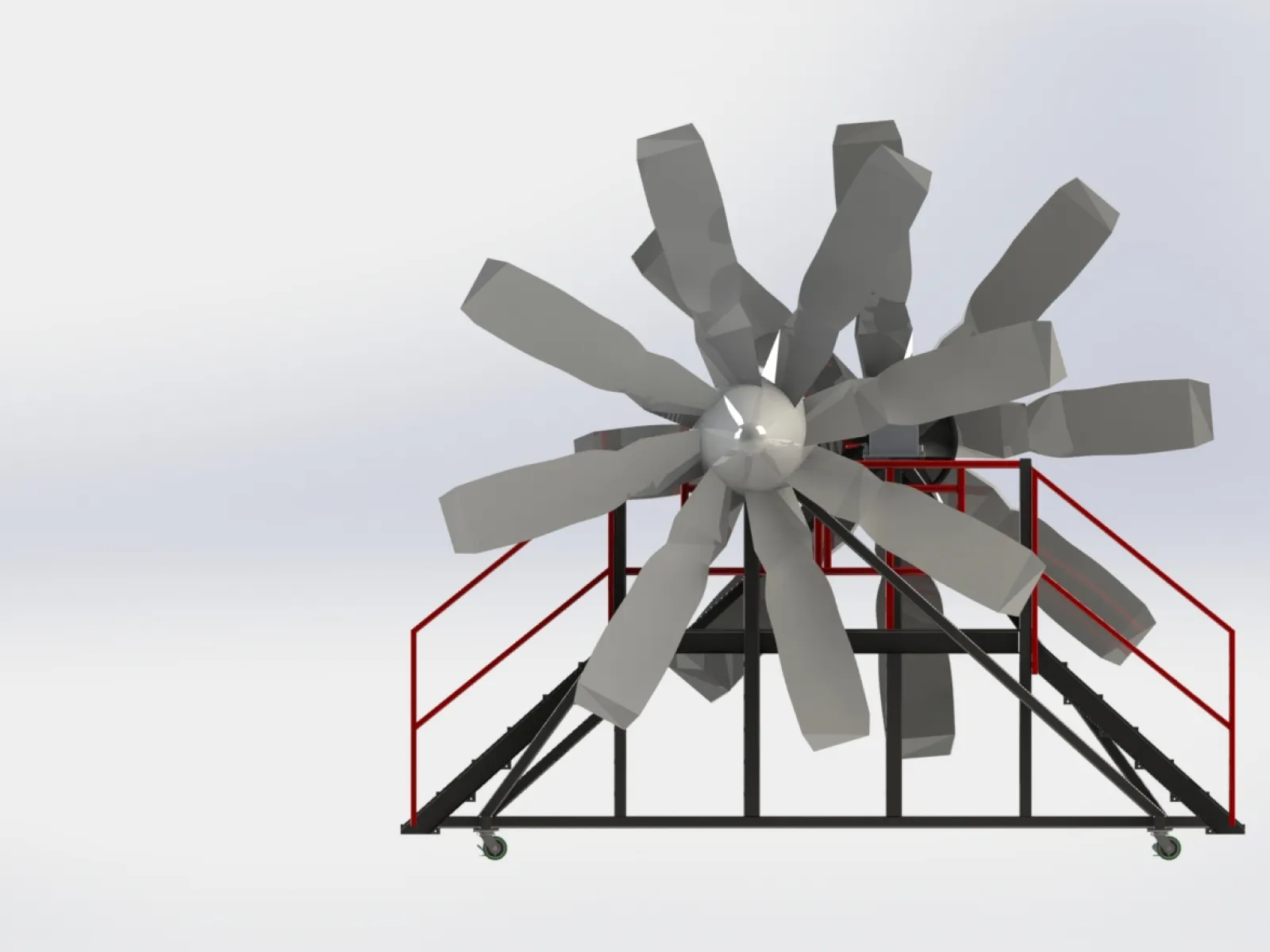 a white and red windmill