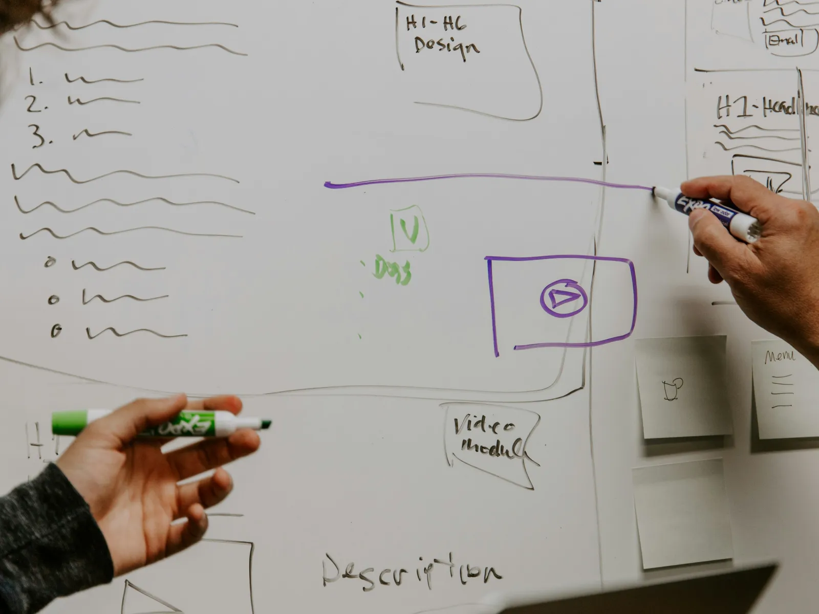 a person writing on a whiteboard