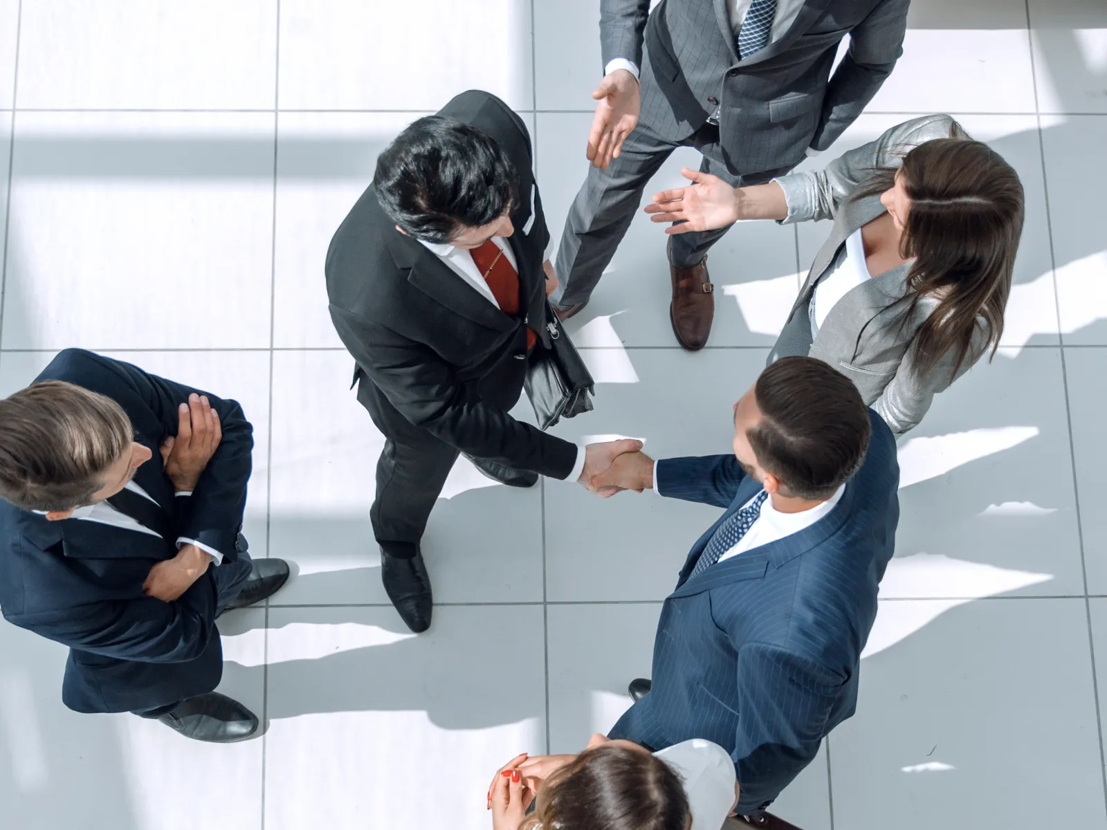 a group of people in a circle