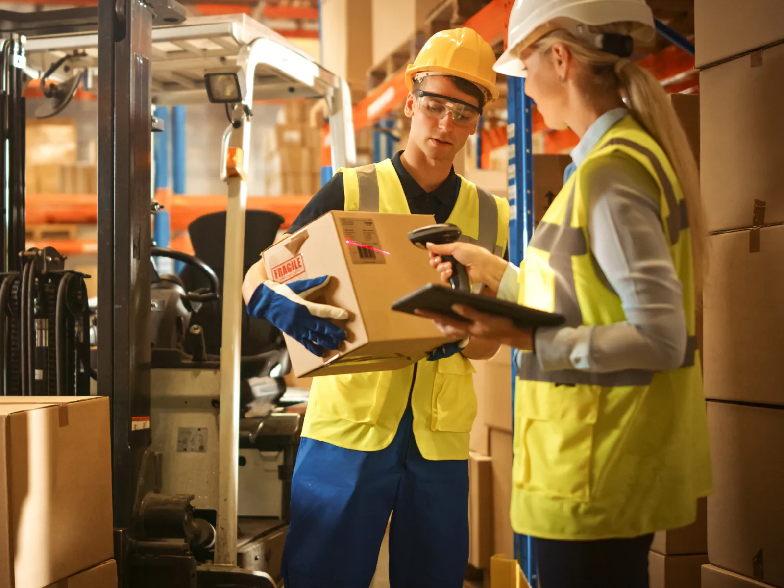 a few workers in a factory