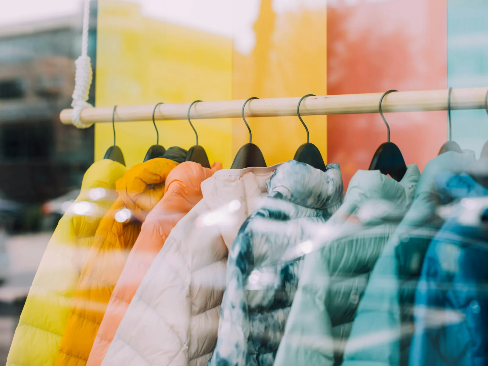 a rack of jackets