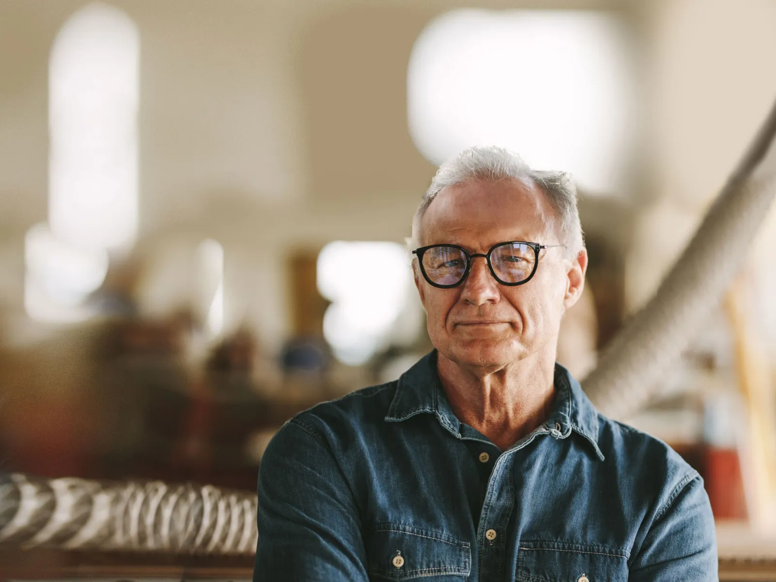 a man wearing glasses