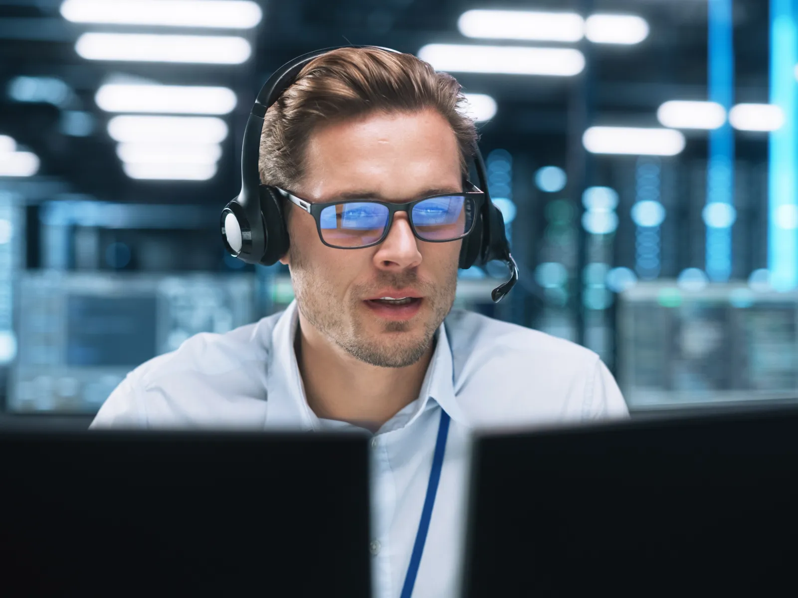 a man wearing headphones