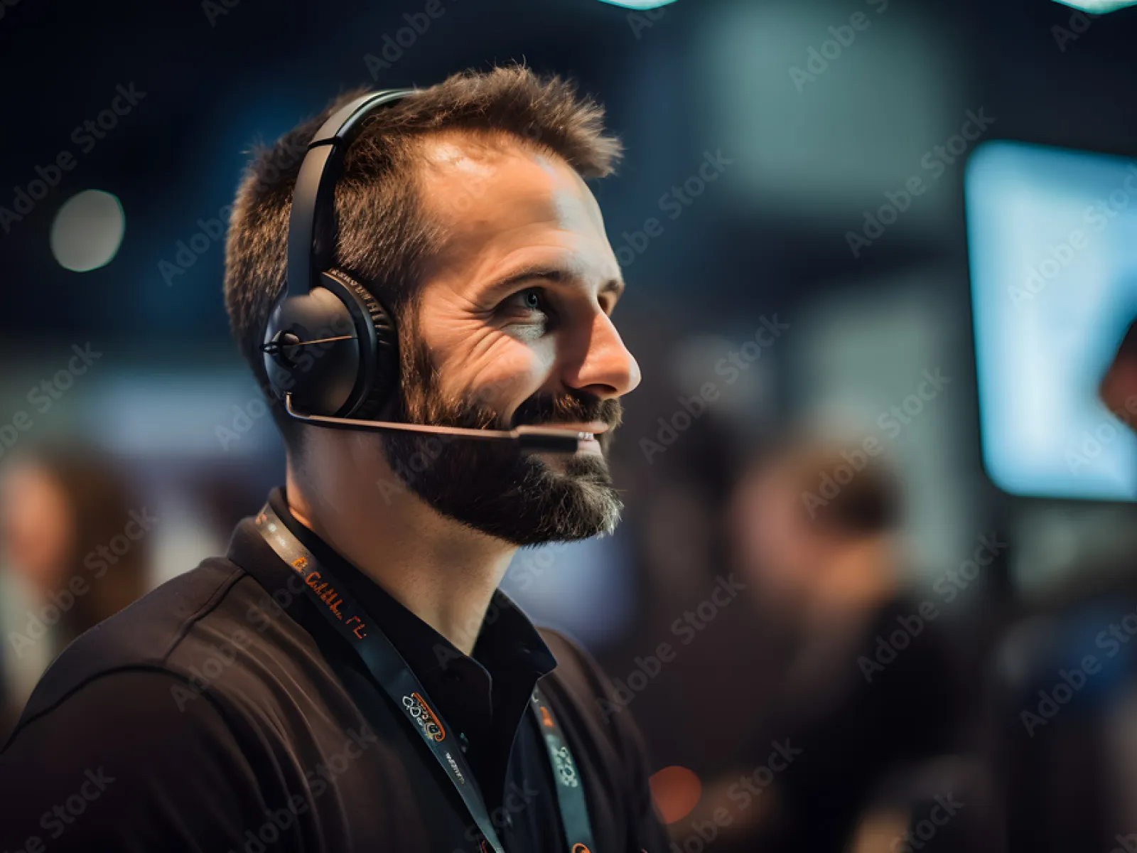 a man wearing a headset