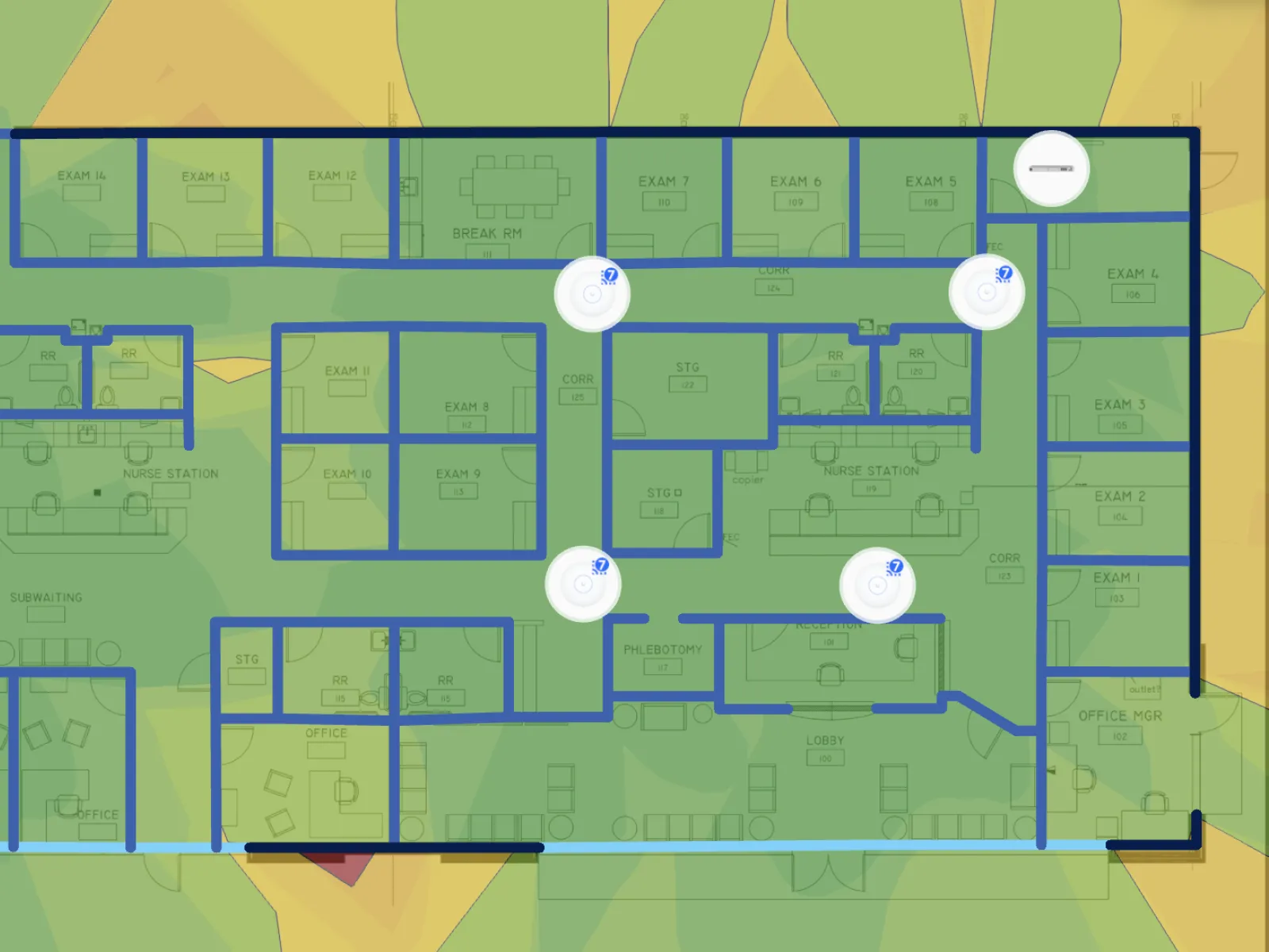 a chart with different colored squares