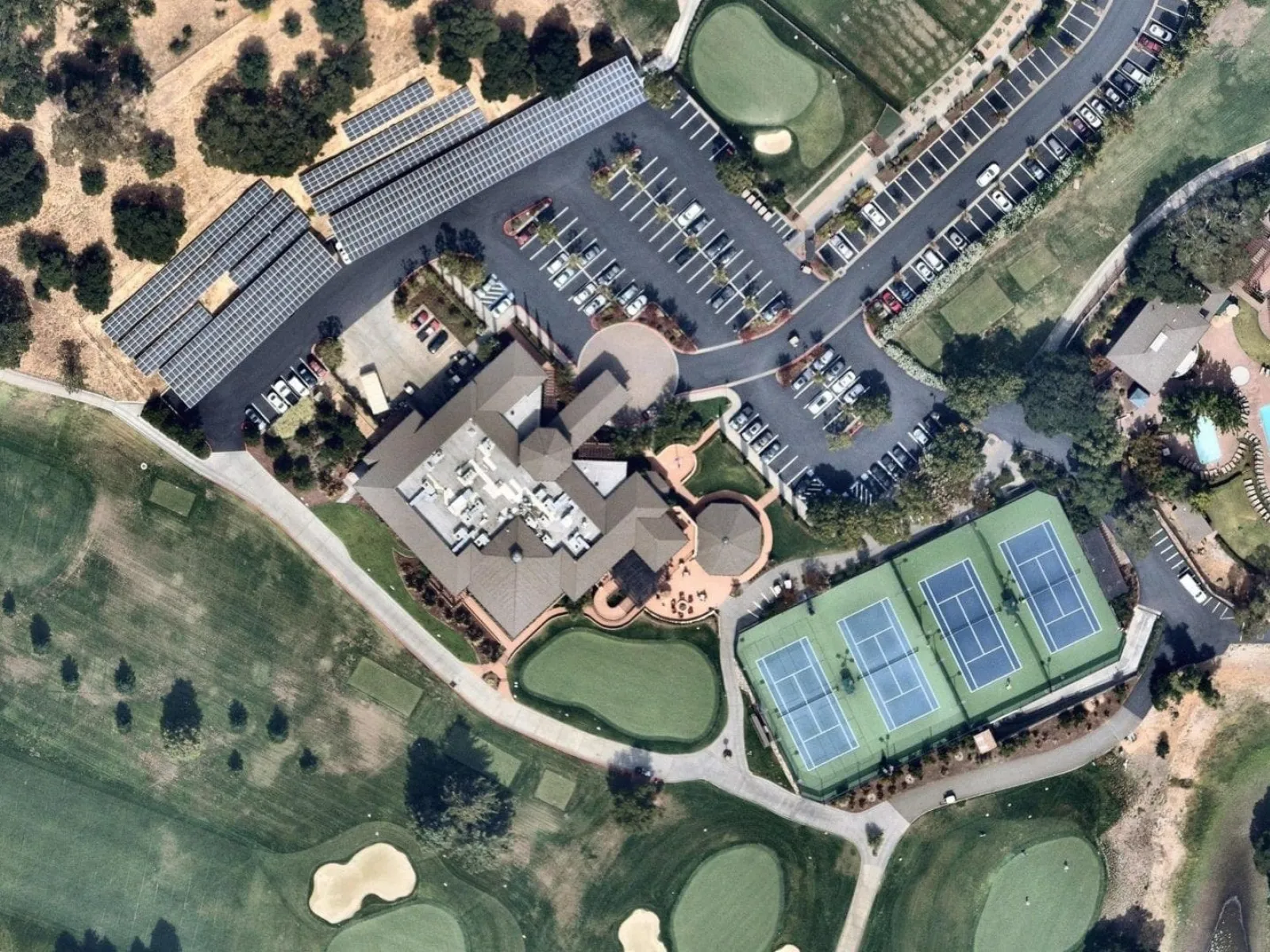 aerial view of a park