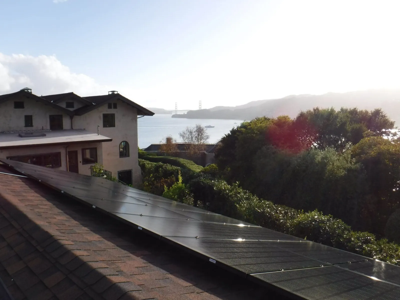 a deck overlooking a body of water