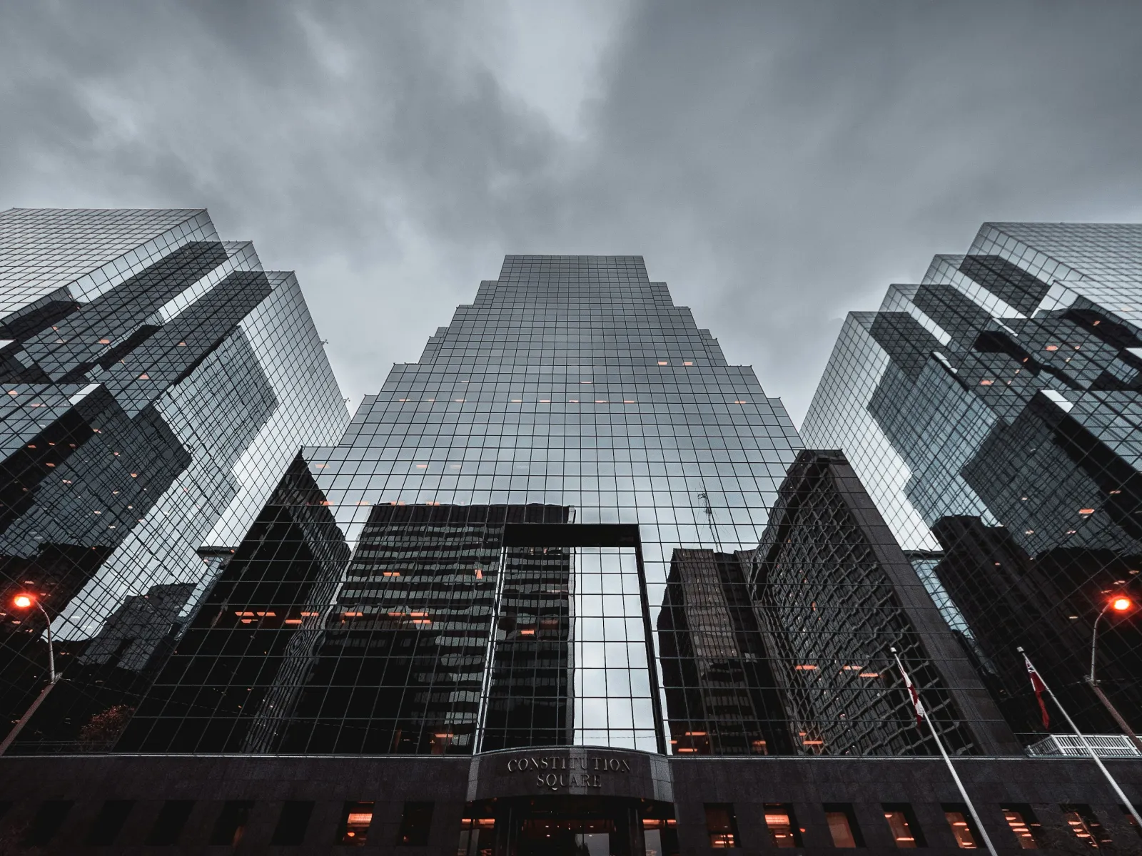 a group of tall buildings
