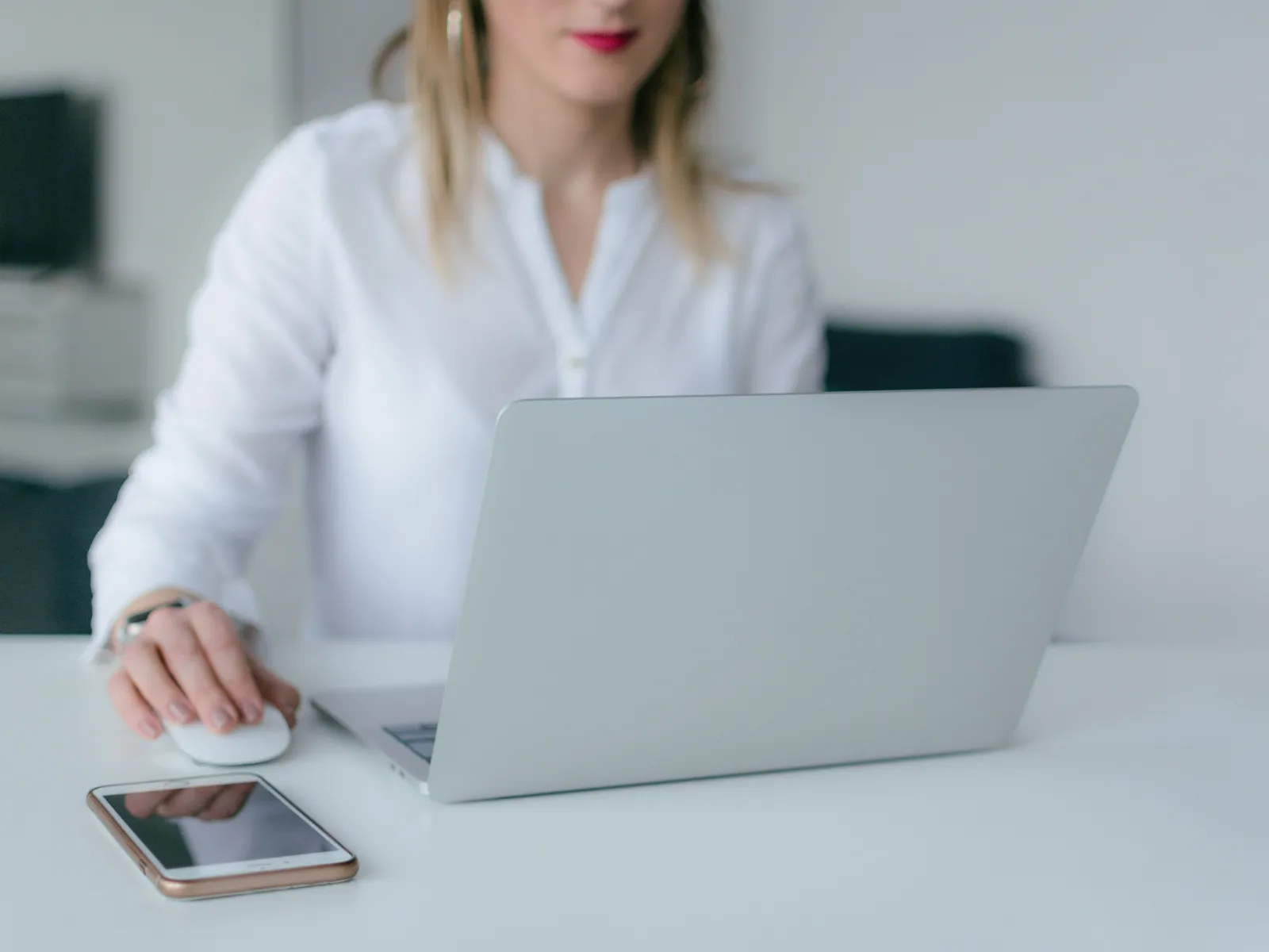 a woman working on her laptop