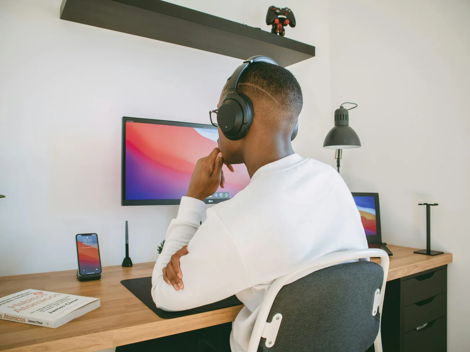a person wearing headphones