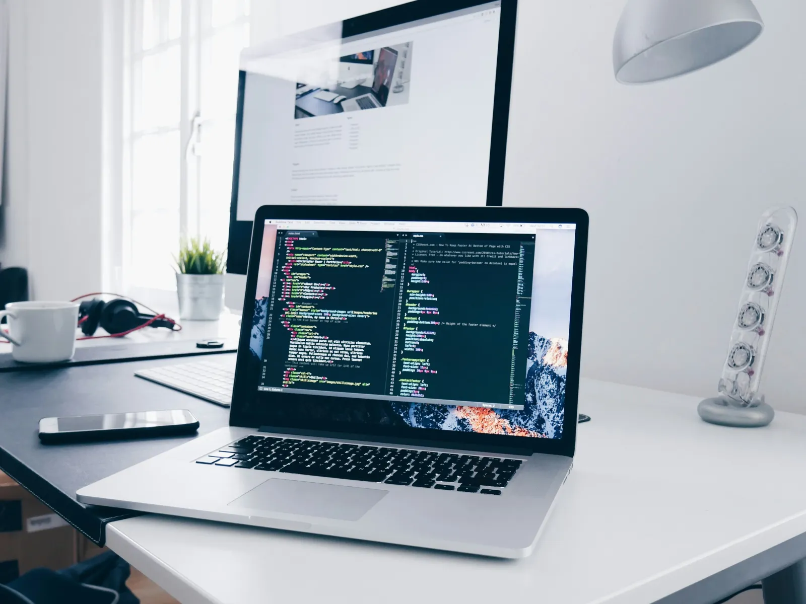 a laptop on a desk