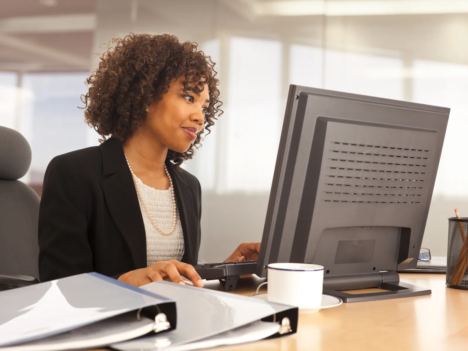 a person sitting at a desk