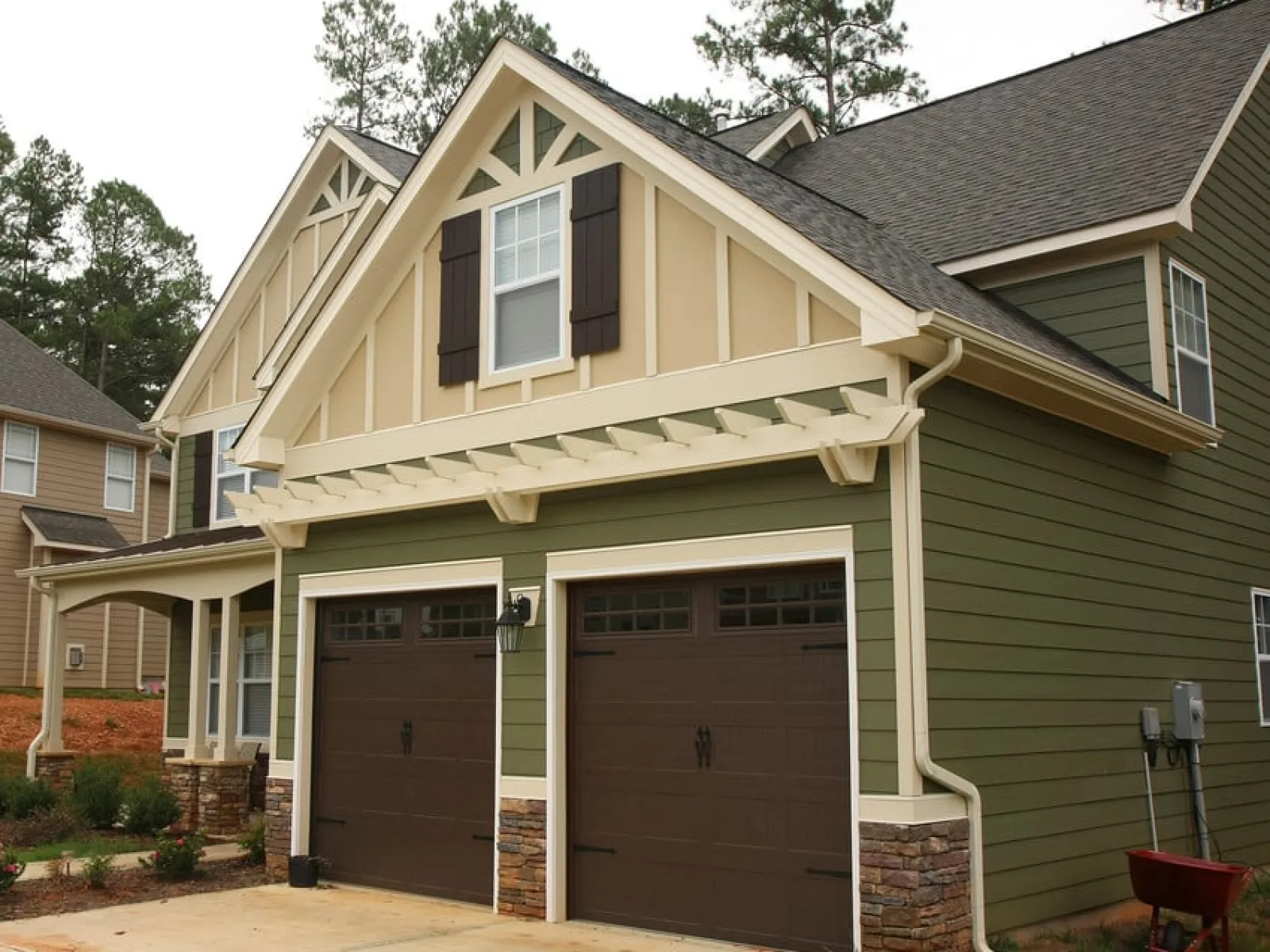 a house with a garage