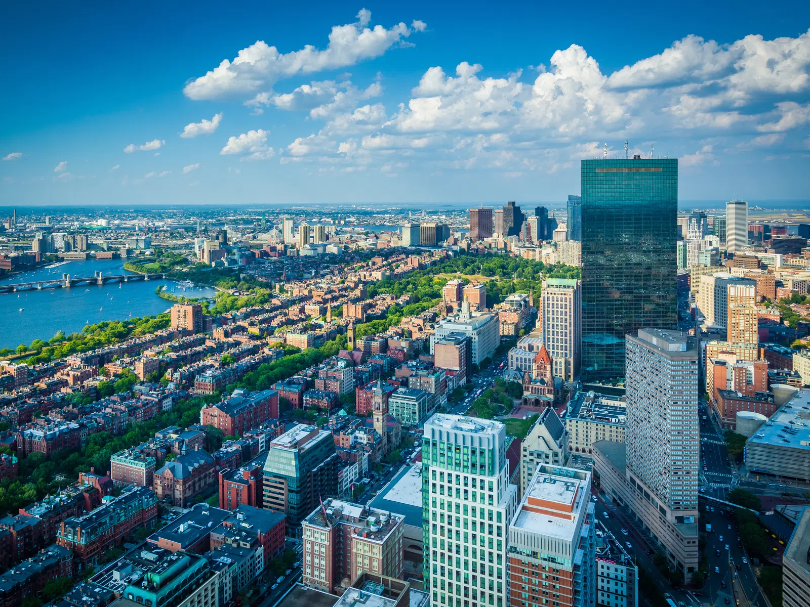 Aerial view of Boston skyline