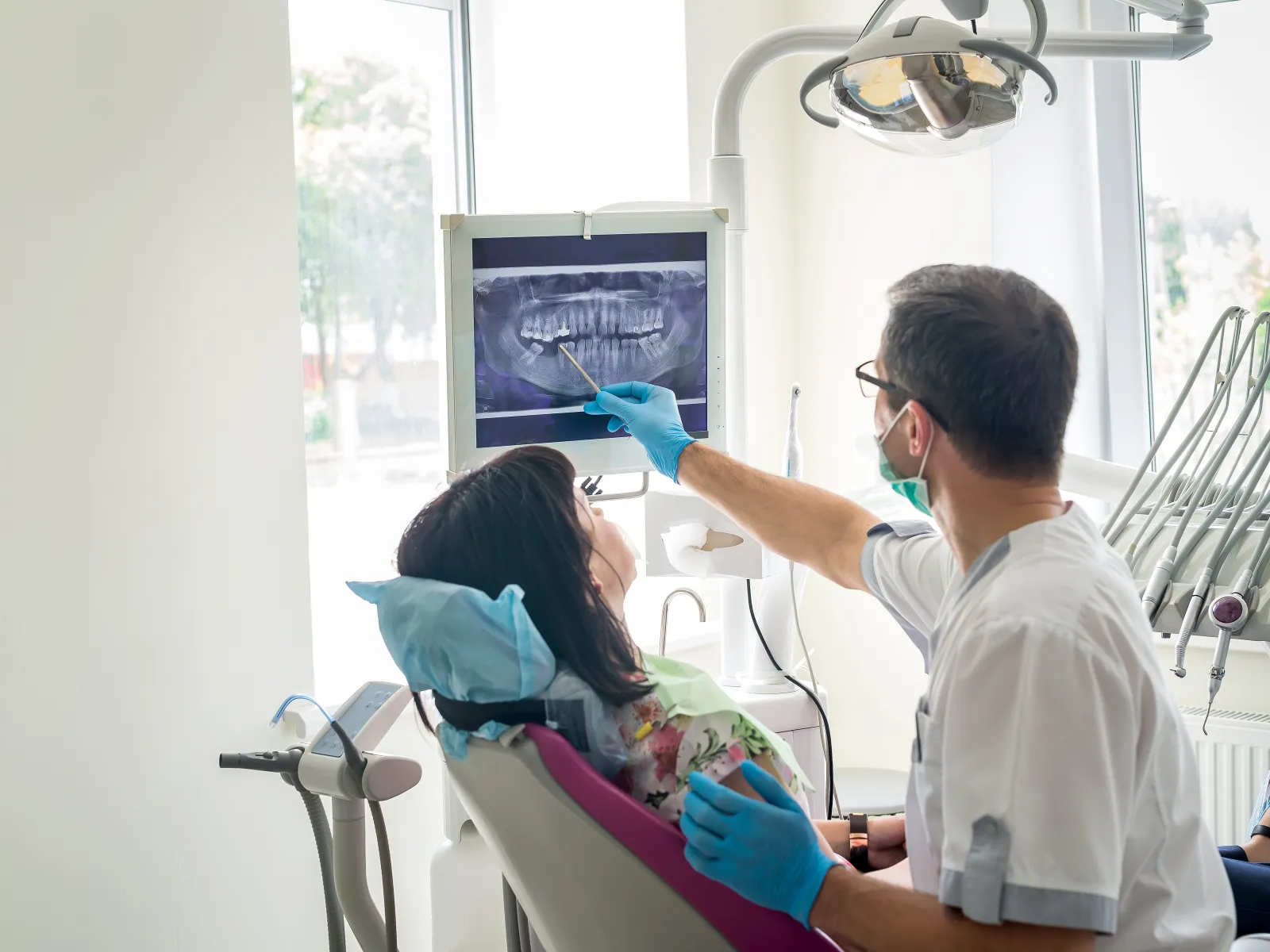 a doctor attending to a patient
