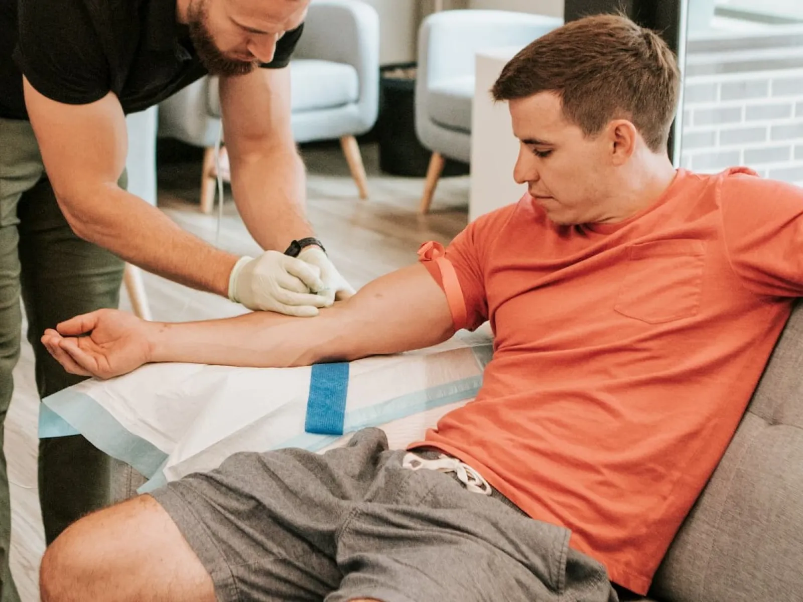 a man getting an injection