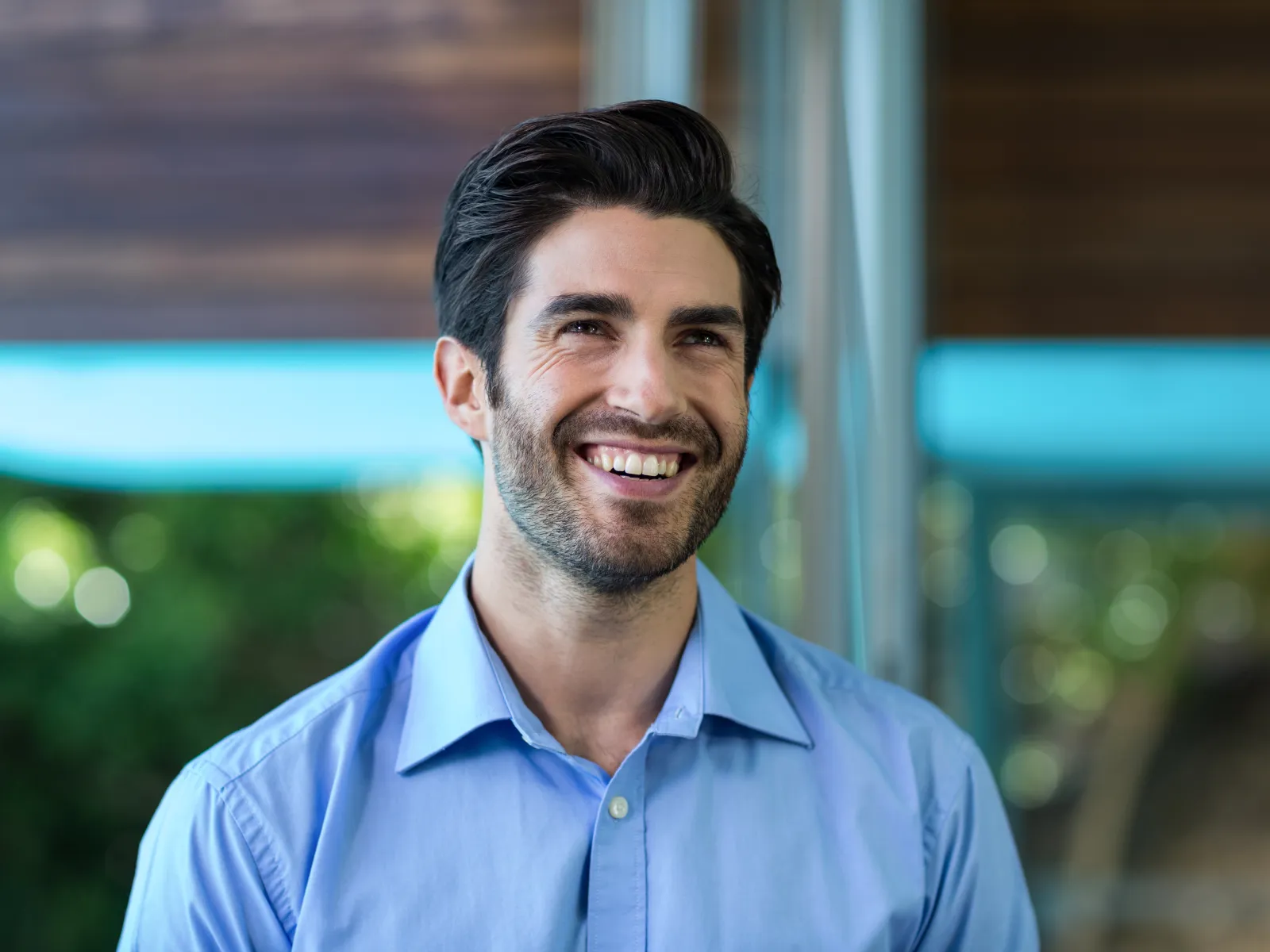 a man smiling for the camera