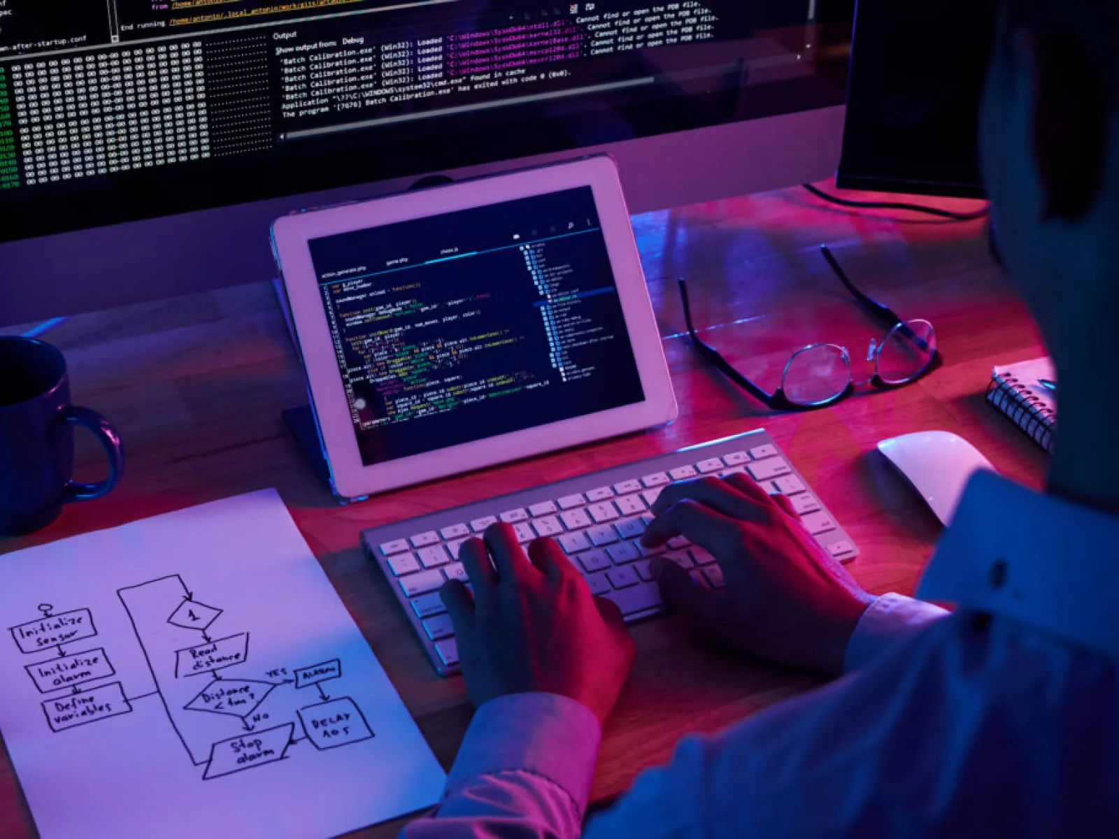 a person working on a computer