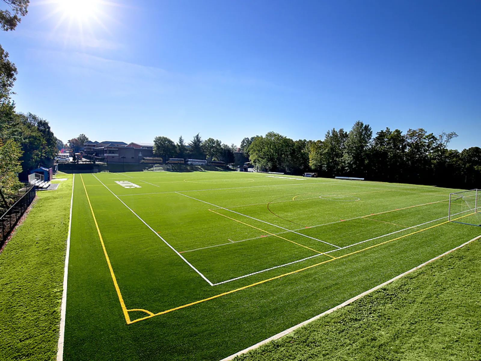 a green football field