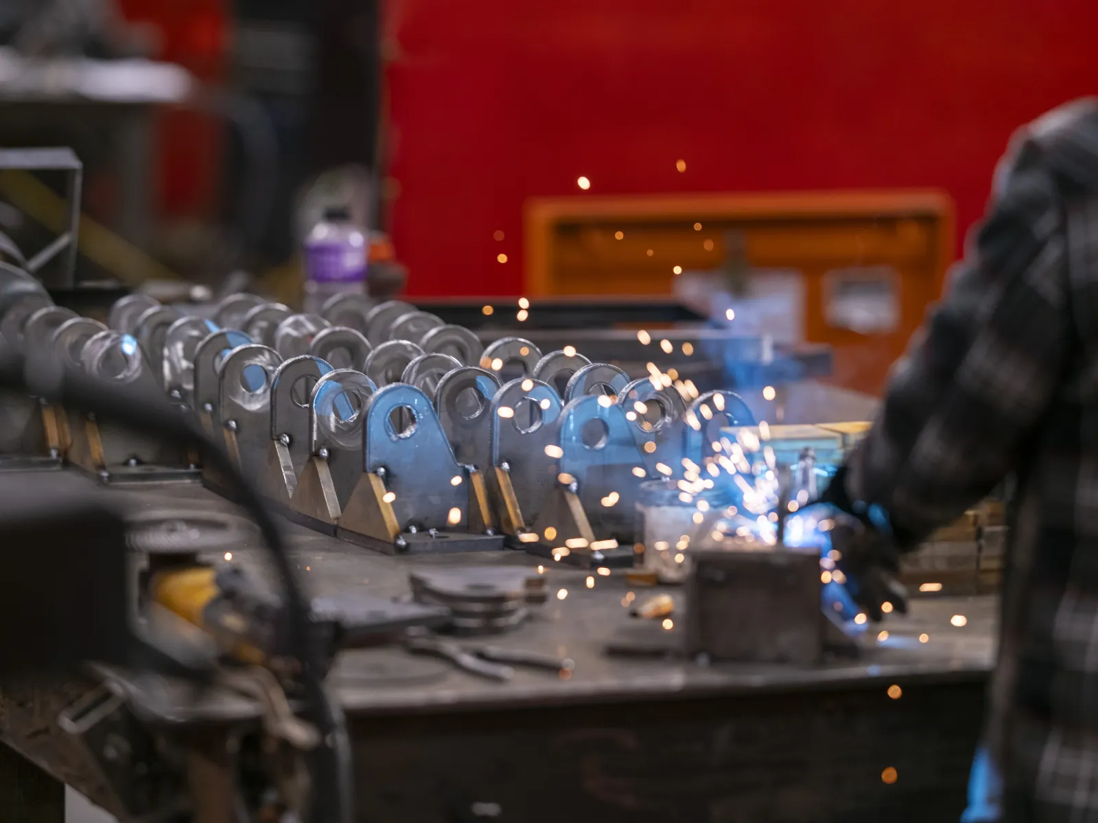 a person working on a machine
