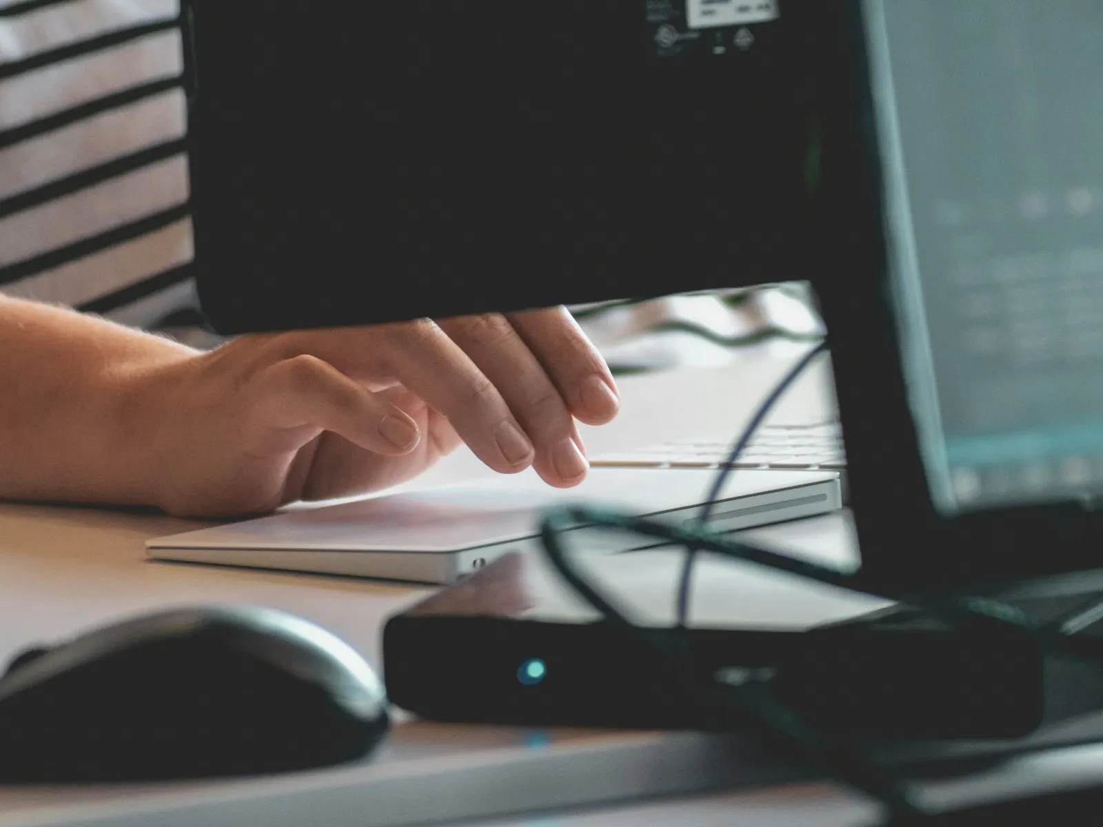 a person using a laptop