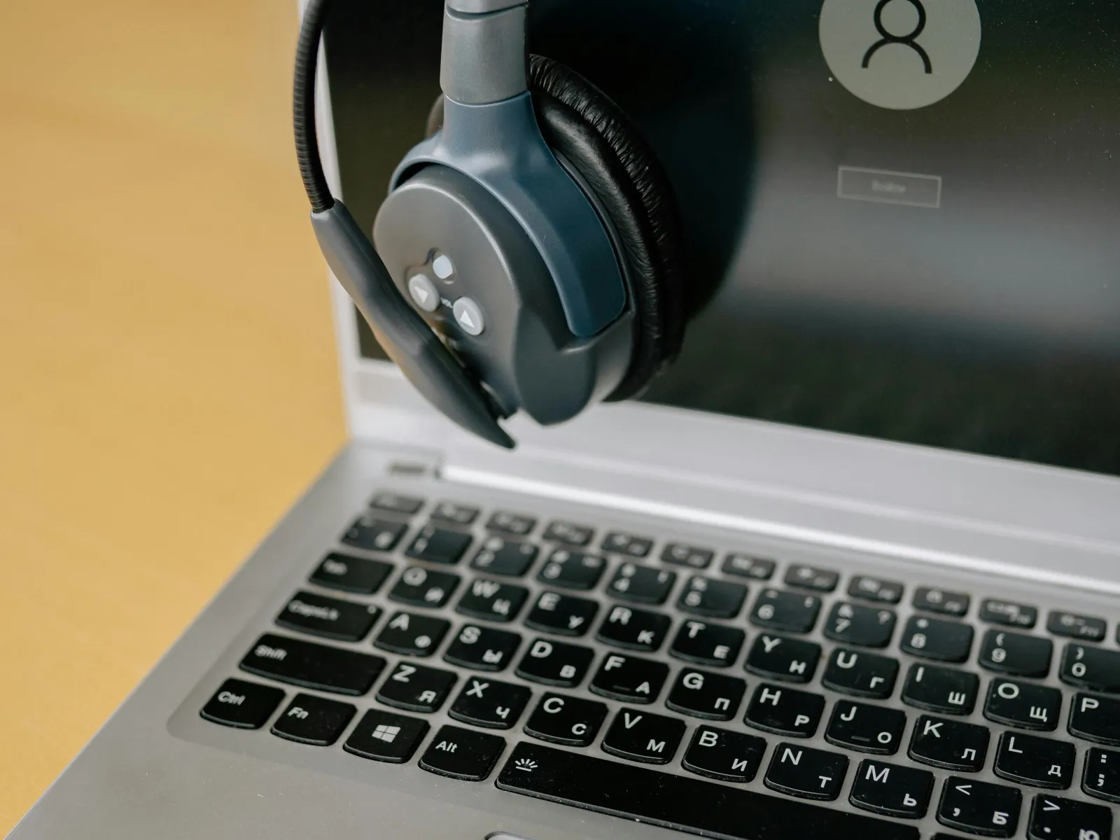 a laptop with a cord