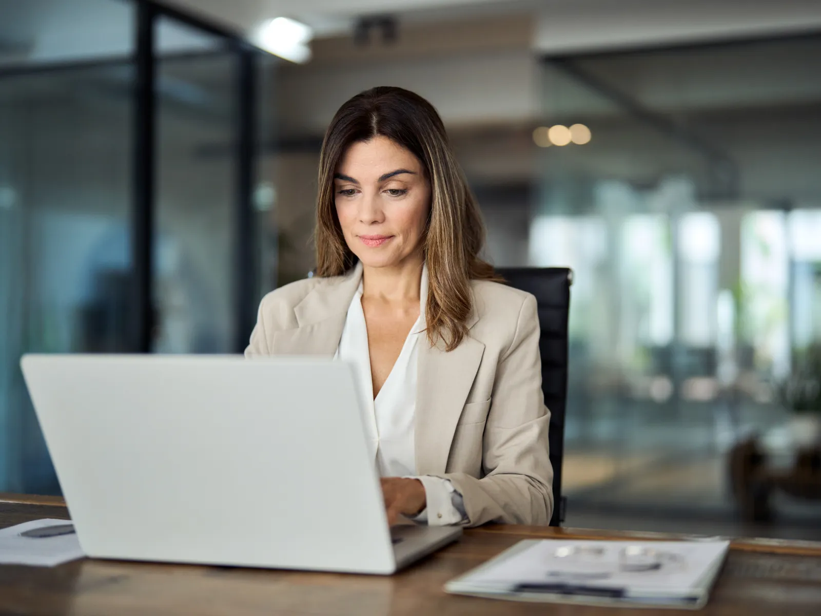 a woman working on her laptop