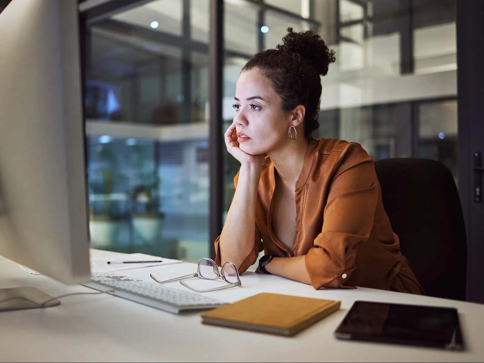 a person sitting at a desk