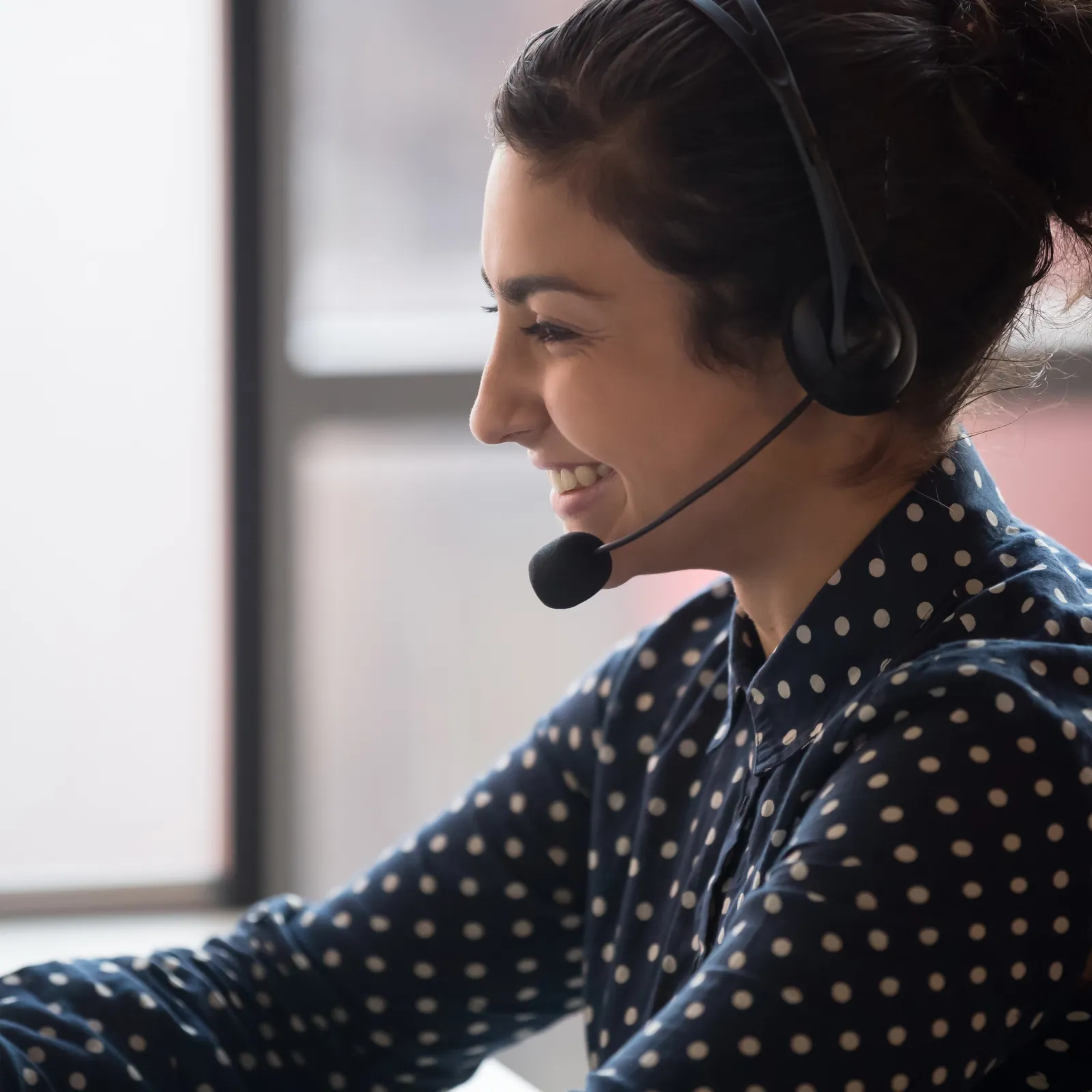 a woman wearing headphones